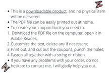 Love Coupons Personalizable Gift For Him Her PRINTABLE