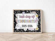 Last Day Of Kindergarten Sign Pastel PRINTABLE, Last Day Of School Sign For Girl Photo Prop