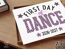 First Day of Dance Sign Printable, Trendy Checkered Leopard Preppy Poster, 1st Day Of Dance Class Sign, Instant Download