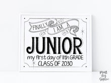 BUNDLE First Day Of Freshman Year Sign, Class Of 2030, 9th Grade Sign, PRINTABLE Signs For All 4 High School Grades, Modern Clean