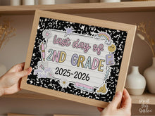 Last Day Of Second Grade Sign Pastel PRINTABLE, Last Day Of 2nd Grade, Last Day Of School Sign For Girl Photo Prop