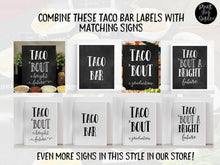 Taco Bar Labels, Taco Food Tent Cards PRINTABLE, Graduation Taco Bar Chalkboard Party Fiesta Tags, Taco Buffet, Mexican Menu Signs, Wedding