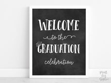 Welcome To The Graduation Celebration Sign, Graduation Sign, PRINTABLE Grad Party Decor, College Chalkboard