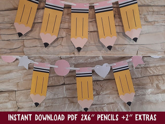 Back To School Pencil Banner, First Day Of School Banner, Classroom Decor, PRINTABLE