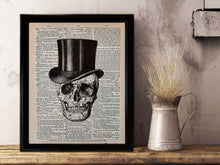 Halloween Couple Skull Art Print Set – Gothic Male & Female Skulls with Hats | Printable Wall Decor | Instant Download 8x10