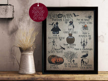 Halloween Bucket List PRINTABLE Decor Sign Print Poster