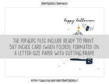 Cute Happy Halloween PRINTABLE Card – Bat Cage Design with Orange Accents | Instant Download for Gifts & Party Favors