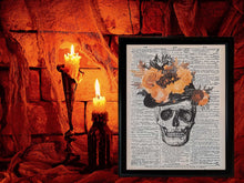 Halloween Couple Skull Art Print Set – Gothic Male & Female Skulls with Hats | Printable Wall Decor | Instant Download 8x10