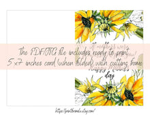 Mother's Day Card Printable, Happy Mother's Day Card Sunflowers