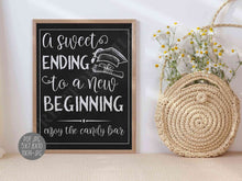 A Sweet Ending To A New Beginning Sign PRINTABLE Graduation Party Decorations