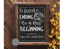 A Sweet Ending To A New Beginning Sign PRINTABLE Graduation Party Decorations