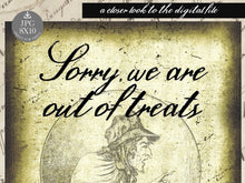 Out Of Candy Sign PRINTABLE Halloween Decor Print Treats