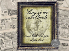 Out Of Candy Sign PRINTABLE Halloween Decor Print Treats