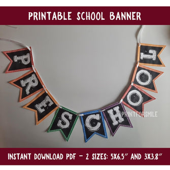 First Day Of Preschool Banner PRINTABLE