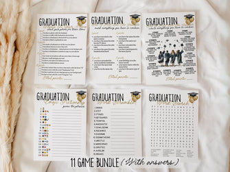 Graduation Games Bundle PRINTABLE Grad Party Games, Class Of 2025, College, High School Games