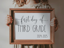 First Day Of Third Grade Sign 3rd PRINTABLE Back To School Sign Photo Prop