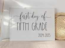 First Day Of 5th Grade Sign Fifth PRINTABLE Back To School Sign Photo Prop