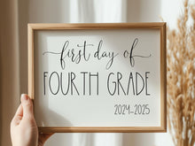 First Day Of 4th Grade Sign Fourth PRINTABLE Back To School Sign Photo Prop