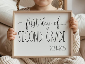 First Day Of Second Grade Sign 2nd PRINTABLE Back To School Sign Photo Prop