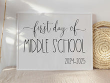 First Day Of Middle School Sign PRINTABLE Back To School Sign Photo Prop