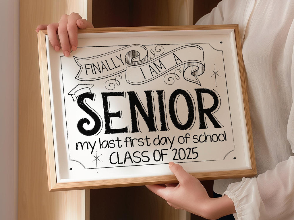 First Day Of Senior Year Sign Class Of 2025 Last First Day 12th Grade