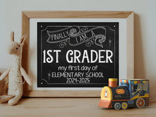 First Day Of First Grade Sign Elementary School 1st Grade Sign Back To School Sign Chalkboard Printable