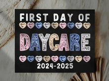 First Day Of Daycare PRINTABLE Sign Chalkboard Back To School Sign Photo Prop Instant Download