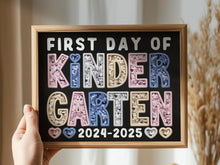 First Day Of Kindergarten PRINTABLE Sign Chalkboard Back To School Sign Photo Prop Instant Download