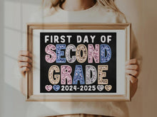 First Day Of 2nd Grade PRINTABLE Sign Chalkboard Second Grade Back To School Sign Photo Prop Instant Download