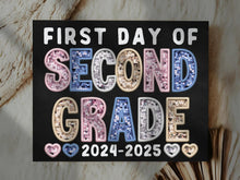 First Day Of 2nd Grade PRINTABLE Sign Chalkboard Second Grade Back To School Sign Photo Prop Instant Download