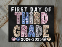 First Day Of 3rd Grade PRINTABLE Sign Chalkboard Third Grade Back To School Sign Photo Prop Instant Download