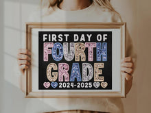 First Day Of 4th Grade PRINTABLE Sign Chalkboard Fourth Grade Back To School Sign Photo Prop Instant Download