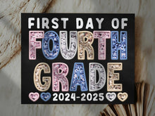 First Day Of 4th Grade PRINTABLE Sign Chalkboard Fourth Grade Back To School Sign Photo Prop Instant Download