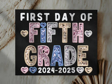 First Day Of 5th Grade PRINTABLE Sign Chalkboard Fifth Grade Back To School Sign Photo Prop Instant Download