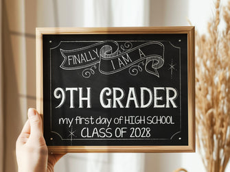 First Day Of Ninth Grade Sign High School Sign 9th Grade Sign Chalkboard Printable