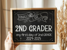 First Day Of Second Grade Sign 2nd School Chalkboard 2024 Printable Back To School