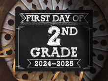 First Day Of Second Grade Sign PRINTABLE 2nd Grade Sign School Sign 1st Chalkboard 2024