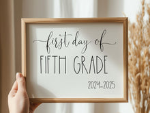 First Day Of 5th Grade Sign Fifth PRINTABLE Back To School Sign Photo Prop