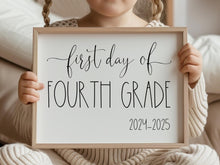 First Day Of 4th Grade Sign Fourth PRINTABLE Back To School Sign Photo Prop