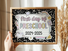 First Day Of Preschool Sign Pastel PRINTABLE, First Day Of School Sign For Girl 1st Day Photo Prop