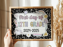 First Day Of 12th Grade Sign Pastel PRINTABLE, First Day Of Senior Year, First Day Of School Sign For Girl 1st Day Photo Prop