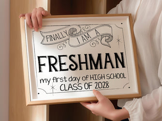 First Day Of Freshman Year Sign Class Of 2028 9th Grade Sign PRINTABLE Back To School