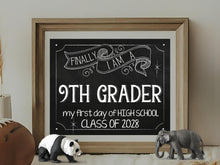 First Day Of Ninth Grade Sign High School Sign 9th Grade Sign Chalkboard Printable