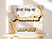 PRINTABLE First Day Of Preschool Sign Retro School Sign