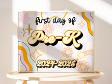 PRINTABLE First Day Of Pre-K Sign Retro School Sign