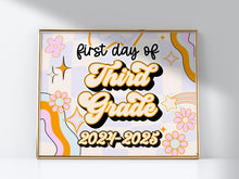 PRINTABLE First Day Of Third Grade Sign Retro 3rd Grade School Sign