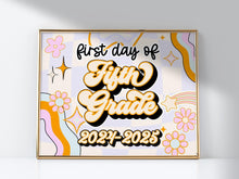 PRINTABLE First Day Of 5th Grade Sign Retro Fifth Grade School Sign