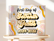 PRINTABLE First Day Of 7th Grade Sign Retro Seventh Grade School Sign