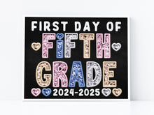 First Day Of 5th Grade PRINTABLE Sign Chalkboard Fifth Grade Back To School Sign Photo Prop Instant Download