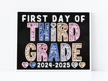 First Day Of 3rd Grade PRINTABLE Sign Chalkboard Third Grade Back To School Sign Photo Prop Instant Download